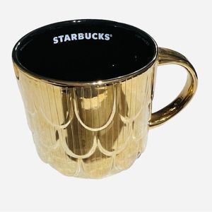 Starbucks 2019 Limited Edition Metallic Gold 3D Mermaid Scales Coffee Mug